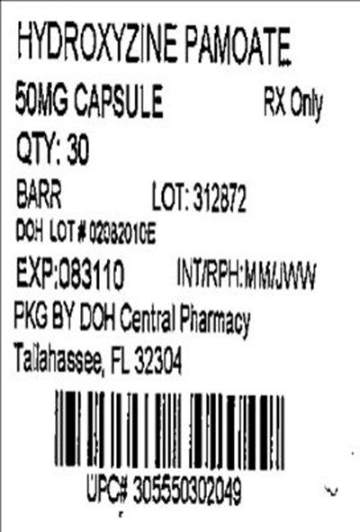 50mg Label - Hydroxyzine 50mg(Barr)